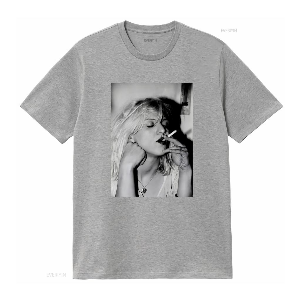 Sängerin Courtney Love Raucher T-Shirt Alle Größen S 4xl Baumwolle Unisex Zc2319 Vintage Grafikdesigner Kleidung Vielseitige Mode