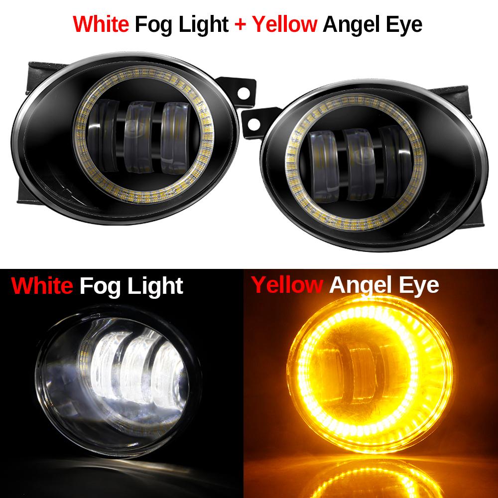 2 x LED-Nebelscheinwerfer mit Angel Eye Tagfahrlicht 9006 Auto Nebel Fahrlicht für Volkswagen VW Golf Jetta 6 Tiguan 5N Touran Beetle EOS Caddy