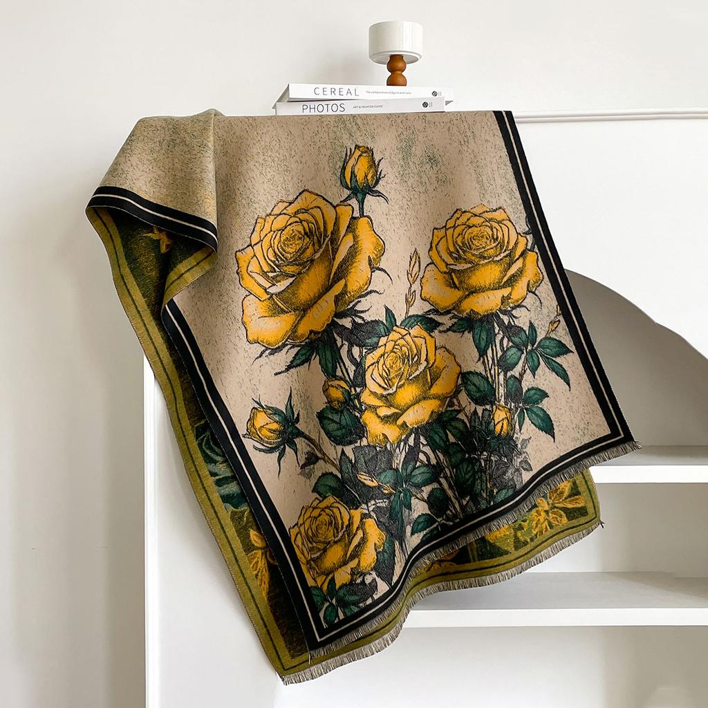 Women Winter Fashion Warm Imitation Cashmere Scarf Luxury Pashmina Blanket Thick Shawl Wrap Neckerchief Bufanda Echarpe Poncho