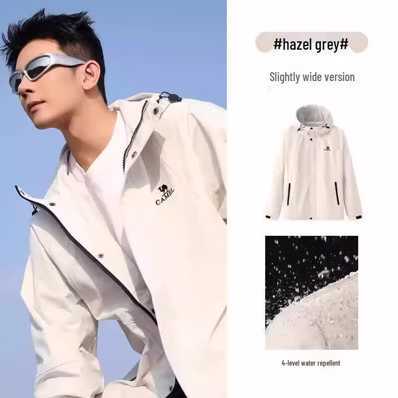 Camel Men s Hooded Single-Layer Jacket