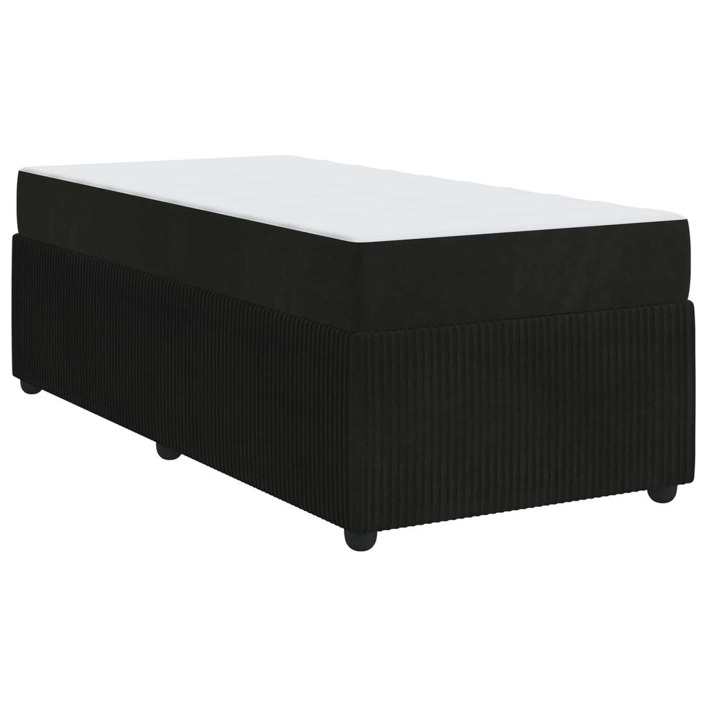 Bed Frame with Mattress Black 80 X 200 Cm Fabric