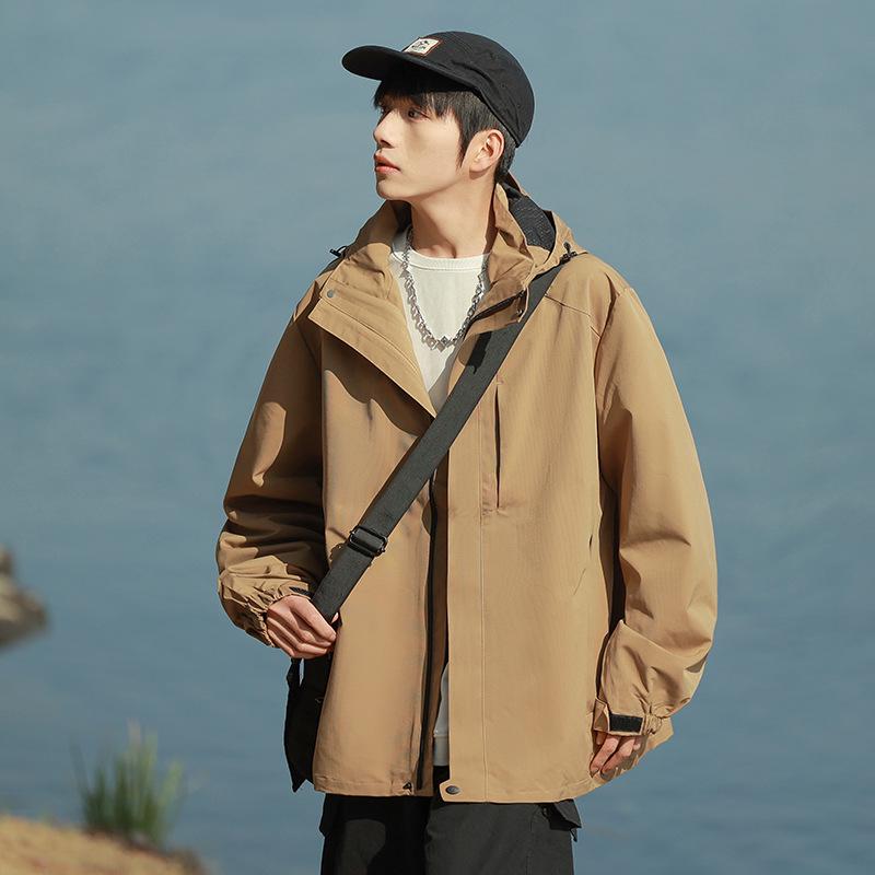 Men's Autumn/Winter Outdoor Mountain Series Casual Hooded Windbreaker Jacket