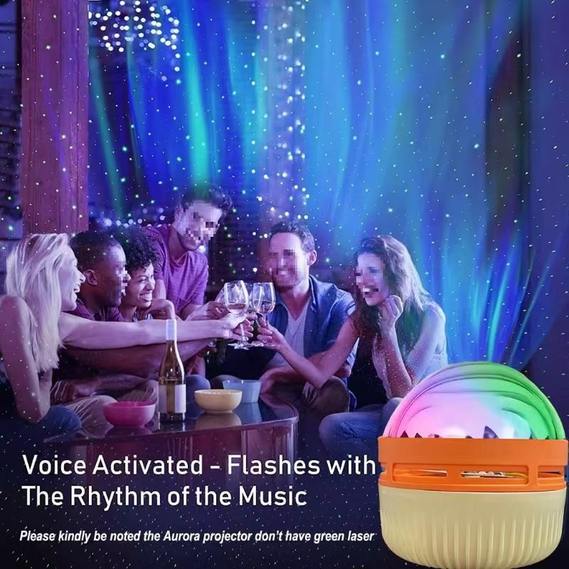 Nordlys Stjernehimmel Projeksjonslys Soverom Rennende vann Ripple Omgivelseslys Aurora Romantisk Kreativ Fjernkontroll Nattlys