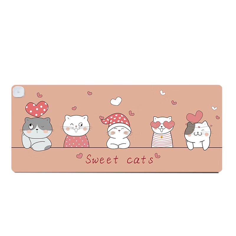 

Cute Cat Heated Leather Desk Pad