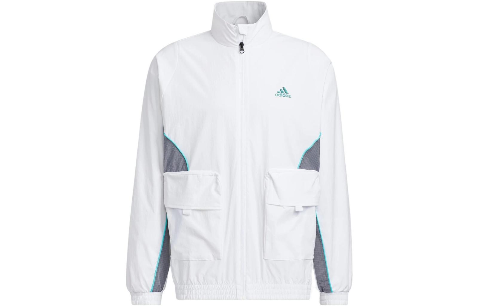adidas Logo Print Patchwork Stand Collar Zip Jacket HM5146 XXL
