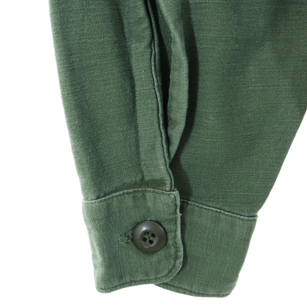 US ARMY 70s Cotton Satin BDU Vintage DSA Long Sleeve Military Shirt Men's Used