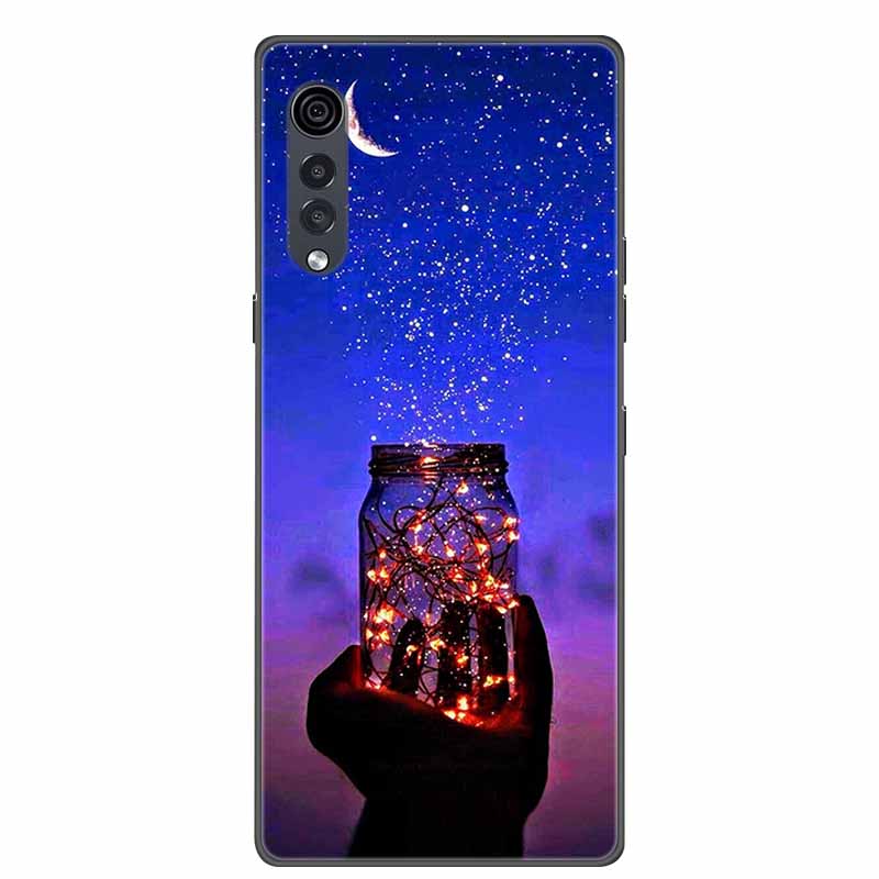 For LG Velvet Luxury Phone Case Black Soft Silicone TPU Back Cover for LGVelvet 5G Funda LMG910EMW Protector Capa Cartoon Coque