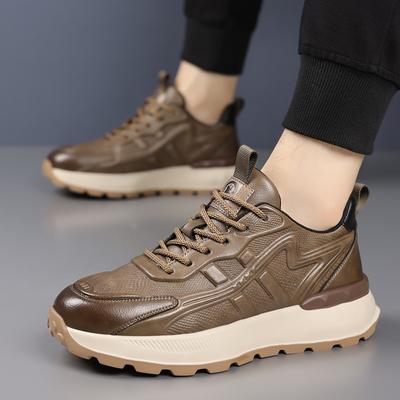 Frühlings Herren Sportstil lässige Lederschuhe Herren vielseitige Mode trendige Schuhe Plateau Herren Trend Board Schuhe