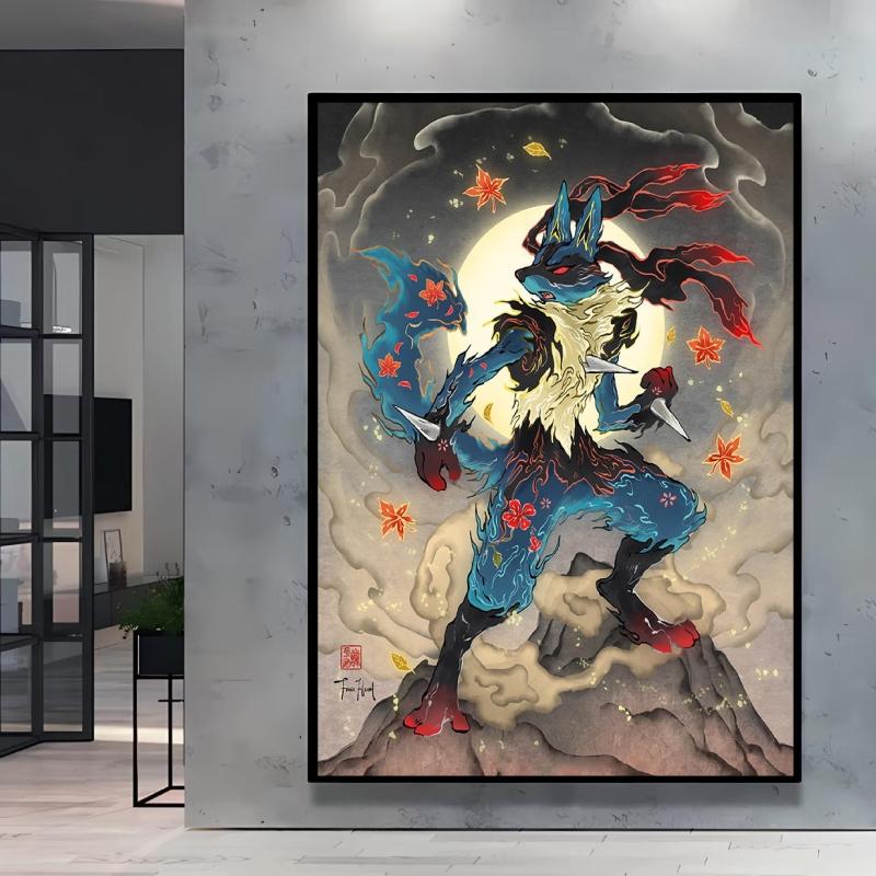 Japanese Classic Anime  Charizard Decorative Painting High Quality Canvas  Modern Home Bedroom Wall Picture Decorative