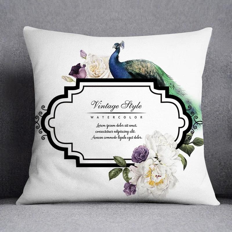 Fashion Classic Square Decorative Pillowcase Rose Pattern Living Room Sofa Cushion Pillow Home Decor