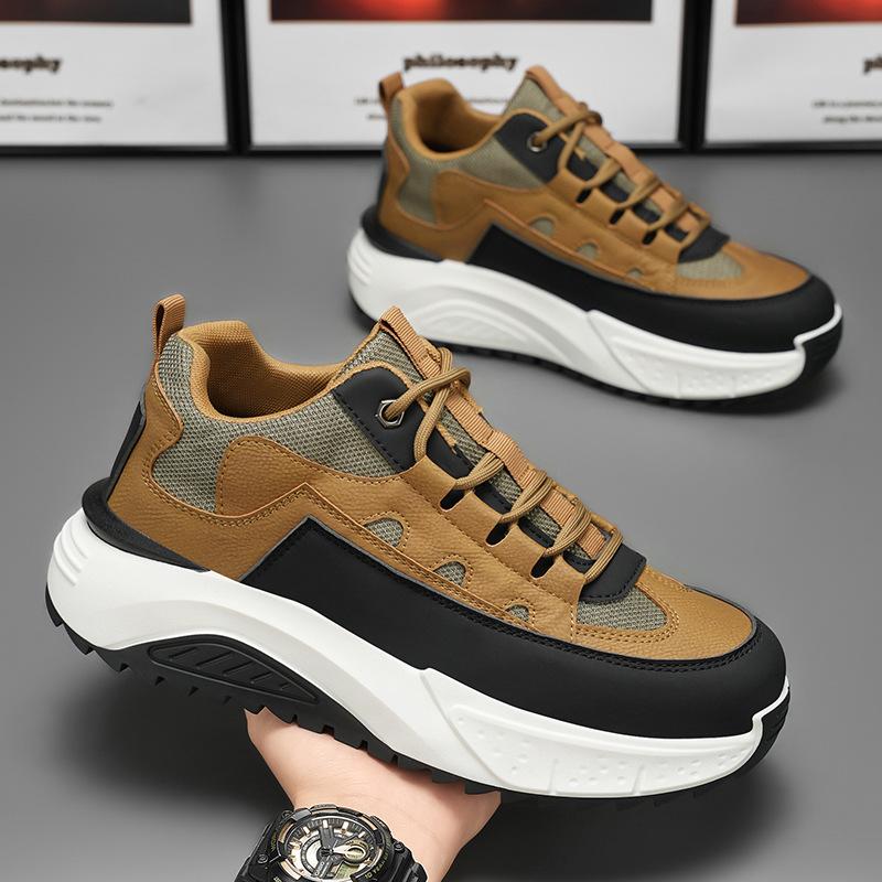 Anti-slip Work Casual Shoes Men Soft Bottom Hiking Board Shoes Low Tide Footwear Thick Sole Students Running Shoes Men Sneakers