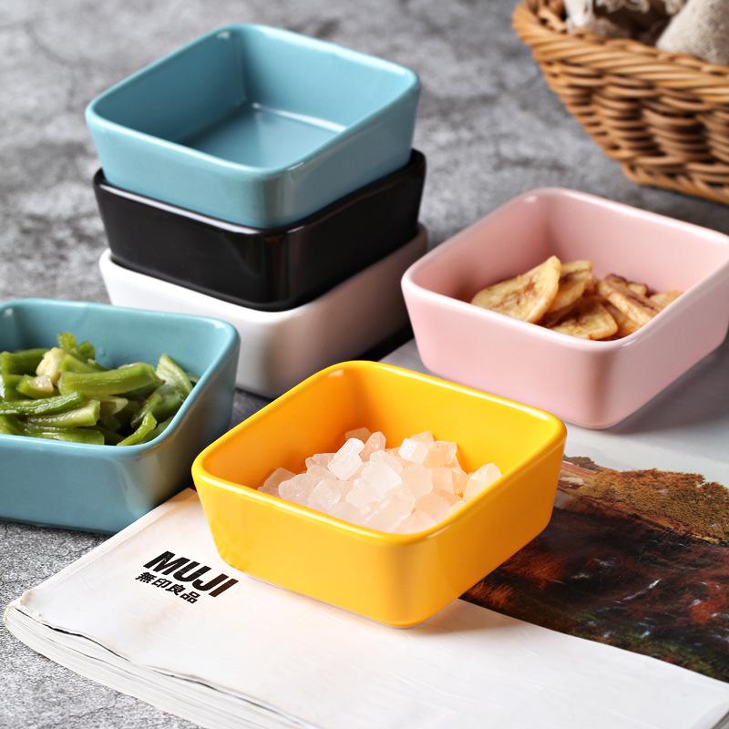 Nordic Creative Grid Plate Ceramic Platter Snack Inventory Heart Plate Sauce Plate Dipping Snack Plate Fruit Plate