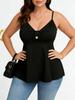 2026 Elegant Plus Size V-neck Summer Dress with Adjustable Straps - European and American Style