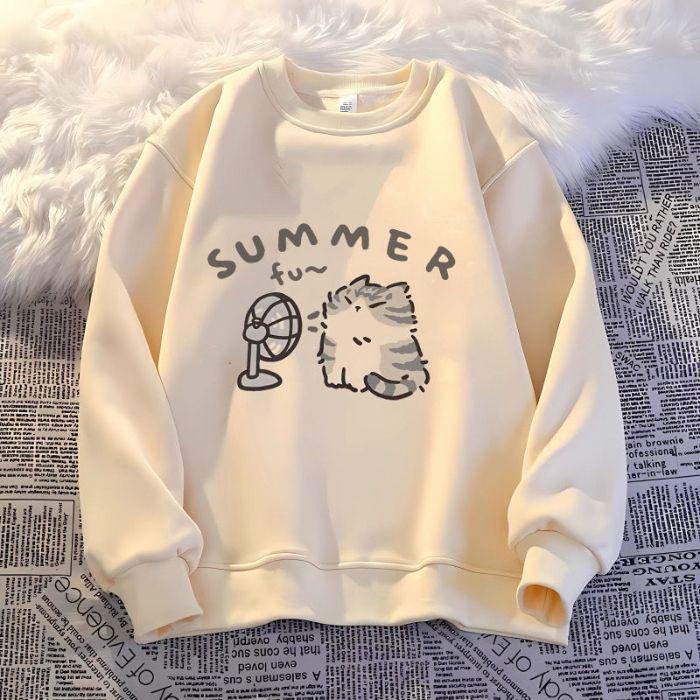 Jesień/Zima 2025 Bawełniana Bluza z Nadrukiem Kreskówkowym w Koreańskim Stylu dla Dziewczyn