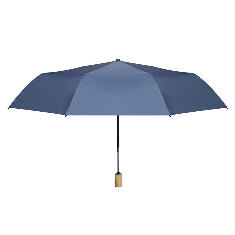 Tri-polar Compact Wooden Handle UV Protection Umbrella