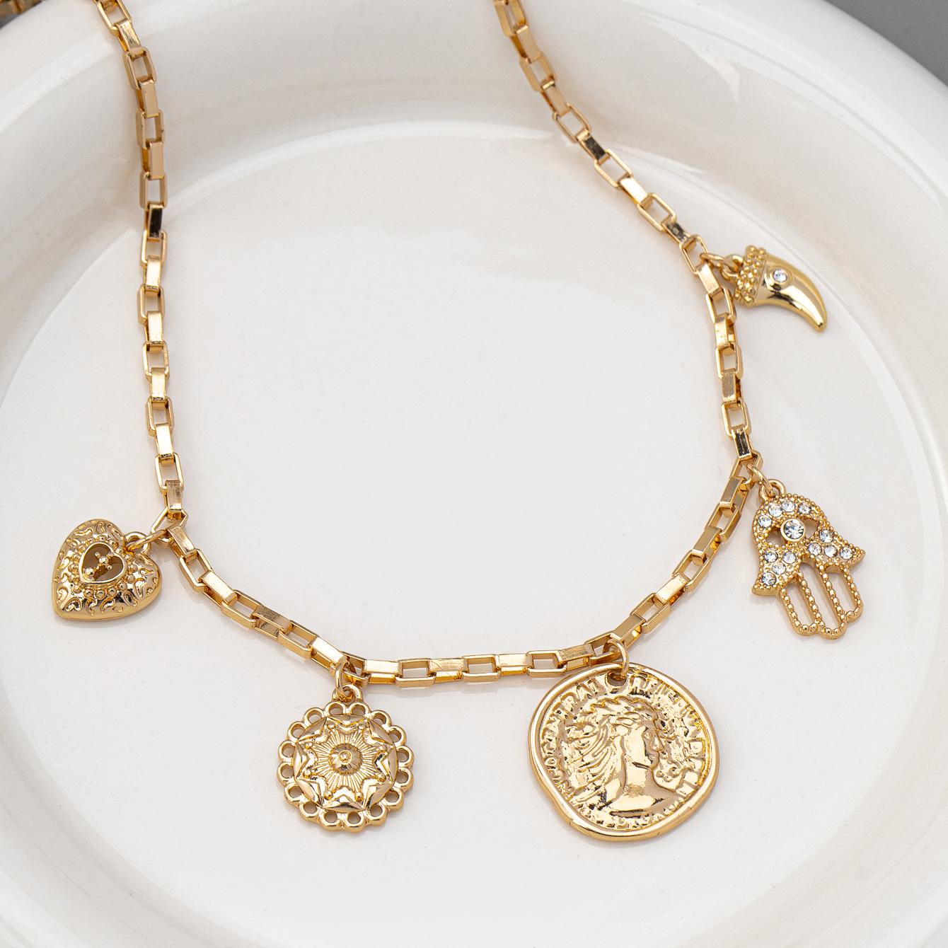 

Золотое многоярусное ожерелье-подвеска для женщин, винтажное, легкая роскошь, новый стиль, модная цепочка на ключицу, аксессуар, подарок