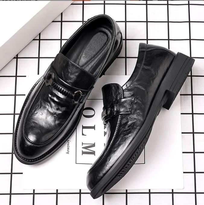 Pánské společenské boty z pravé kůže, vysoce kvalitní, formální, oxfordské, pánské kožené boty, mokasíny, zapatos hombre