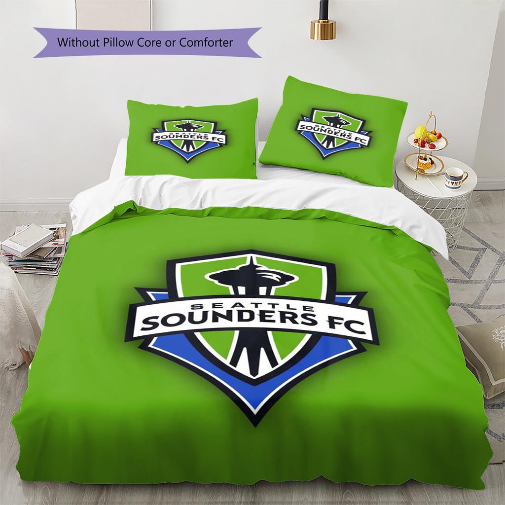 The Seattle Sounders FC Pattern Bedding Set Quilt Cover Pillowcase Home Decor Gift (1 * duvet cover + 2 * pillowcase, without core)