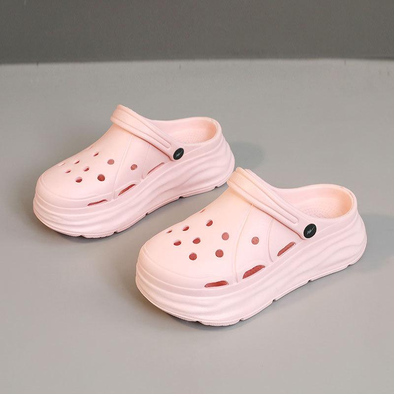 LR Slippers New Summer Hole Shoes Wear Thick-soled Soft-soled Mori Heightening Slippers