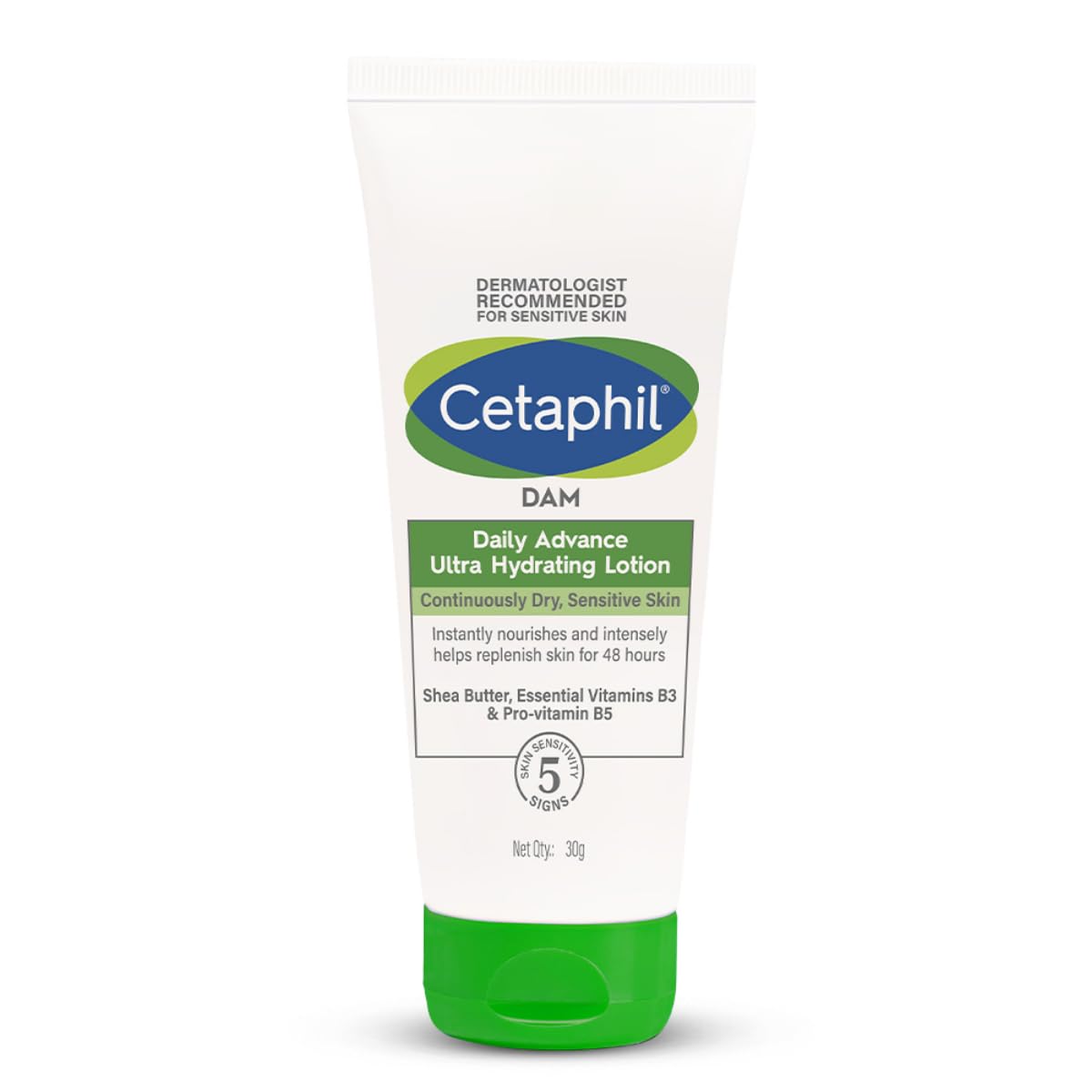 

Cetaphil DAM Daily Advance Ультраувлажняющий лосьон для сухой чувствительной кожи 30 г Нежирный увлажняющий крем без отдушек