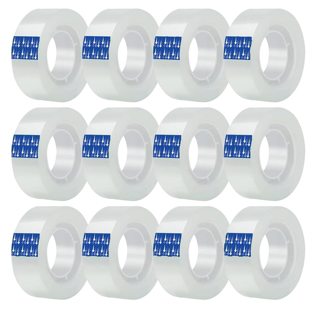 Transparent Tape 12 Pack Refills Rolls 3/4 x 1000 Inches, 1 inch Core, for Office, Home, School.