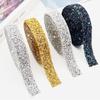 3cm Breedte Hars Strass Strip 3 Yard Lengte Hitte Smeltlijm Zelfklevende Diamant Sticker Hot Fix Strijkbaar