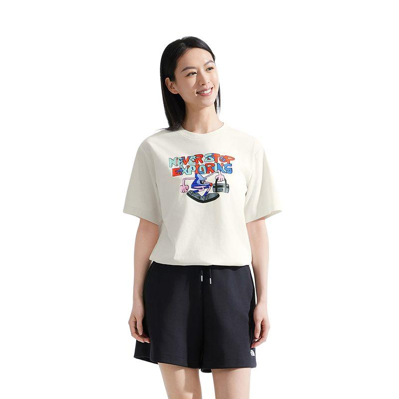 THE NORTH FACE NEVER STOP Exploring Quick Dry T Shirts Unisex Dune White NF0A8GZ1-QLI