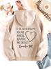 2025 Autumn Winter INAWLY Heart Slogan Graphic Drawstring Hoodie YOU ARE AMAZING BEAUTIFUL AND ENOUGH Long Sleeve Woman Tops
