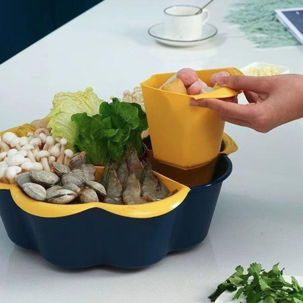 Detachable Snack Serving Tray 7/9 Grid Food Preparation Plate  Dining Table