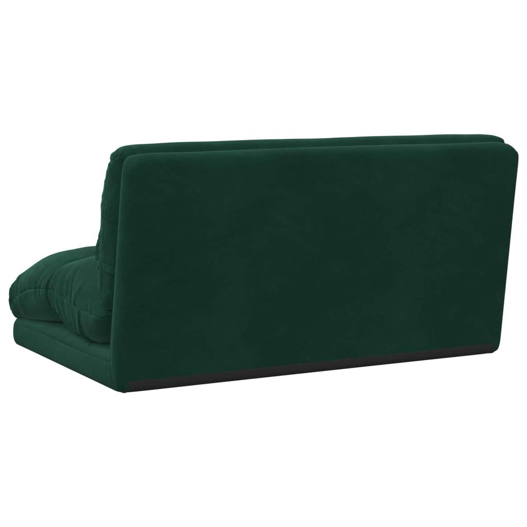 Adjustable Floor Footstool Dark Green Velvet