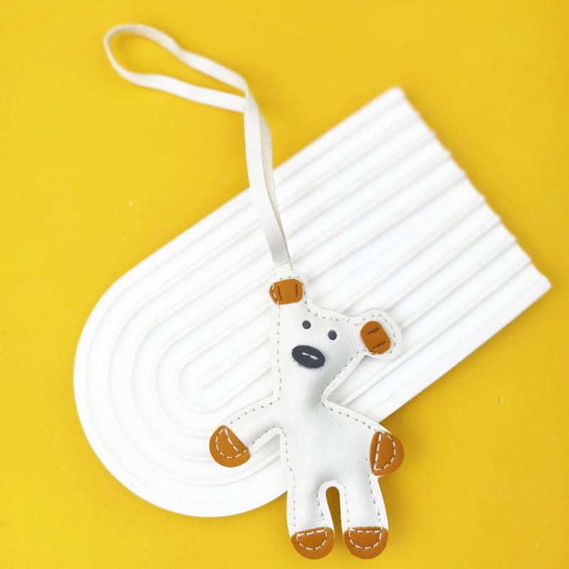Spot Bean Bear Bag Pendant Leather Car Keychain Lanyard Bear Clothing Accessories