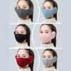 5Pcs Random Color Windproof Earmuffs Winter Warm Breathable Mask Cycling Cold Protection Two-In-One Three-Dimensional Cotton Face Mask Ea