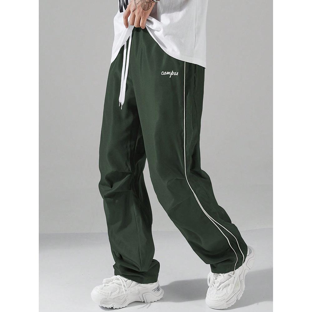 Summer Trendy Retro Windproof Men's Loose Straight-Leg Sports Pants