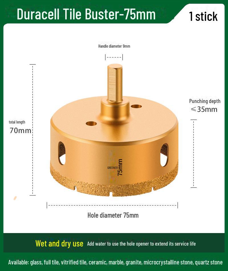 Green Forest Ceramic Tile and Glass Drill Hole Opener