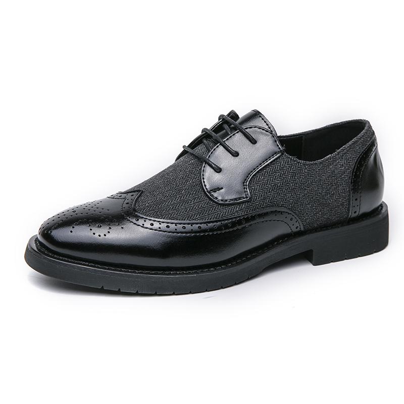 British Style Trendy Men's Leather Casual Shoes Party Banquet Formal Shoes Men's Pointed Toe Shoes for Wedding Wear-resistant