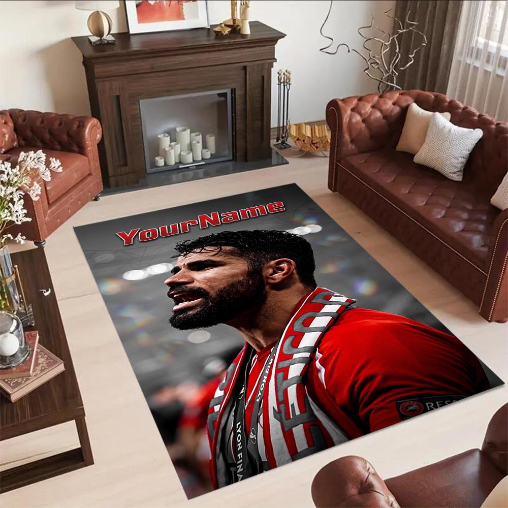 Atletico Madrid Customize Text Floor Rug Office Rug Suitable for Study room Kitchen Game Room Foyer Anti-slip Rug Office home decor Gift for Festivals