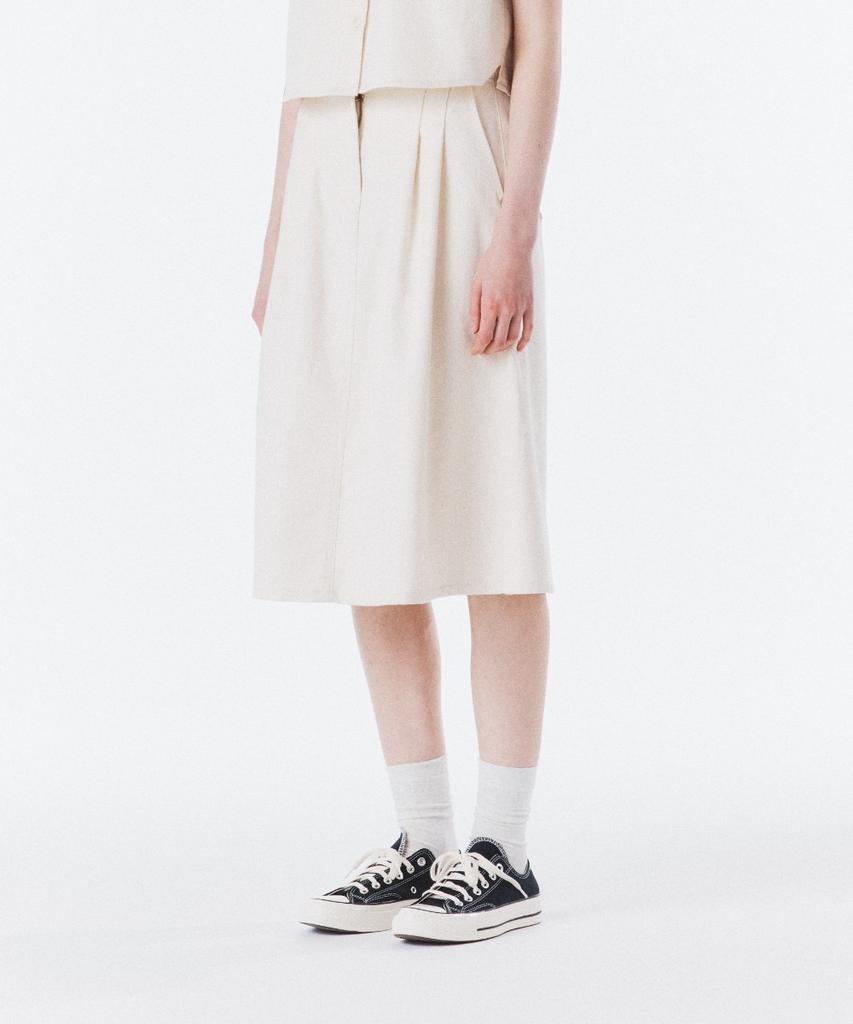 Brompton London W Denim Skirt - Ivory (P262Wsk483)
