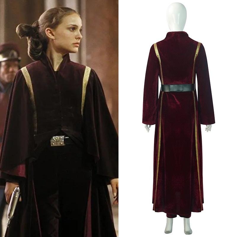 Costume Padme Cosplay Amidala Pleuche Material Coat Pants Belt Suit