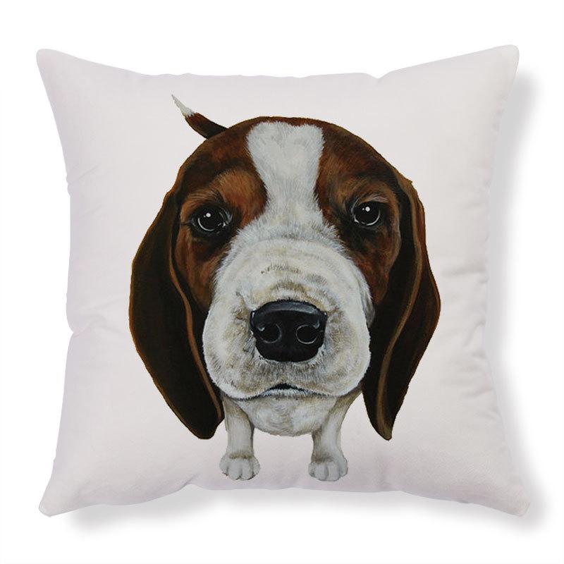 Cute Dog Pattern Cushion Cover Home Living Room Sofa Office Decoration Waist Throw Pillow 45x45cm