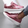 Zapatillas de Plataforma Doradas Rosas para Mujer Moda Otoñal Zapatos Deportivos Casuales Suela Gruesa Zapatos Vulcanizados Zapatos Planos para Mujer Zapatos de Tacón