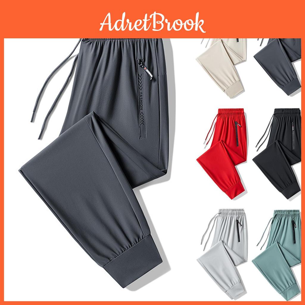 Womens Casual Loose Fashion High Elastic Ice Silk Quickdrying Pants