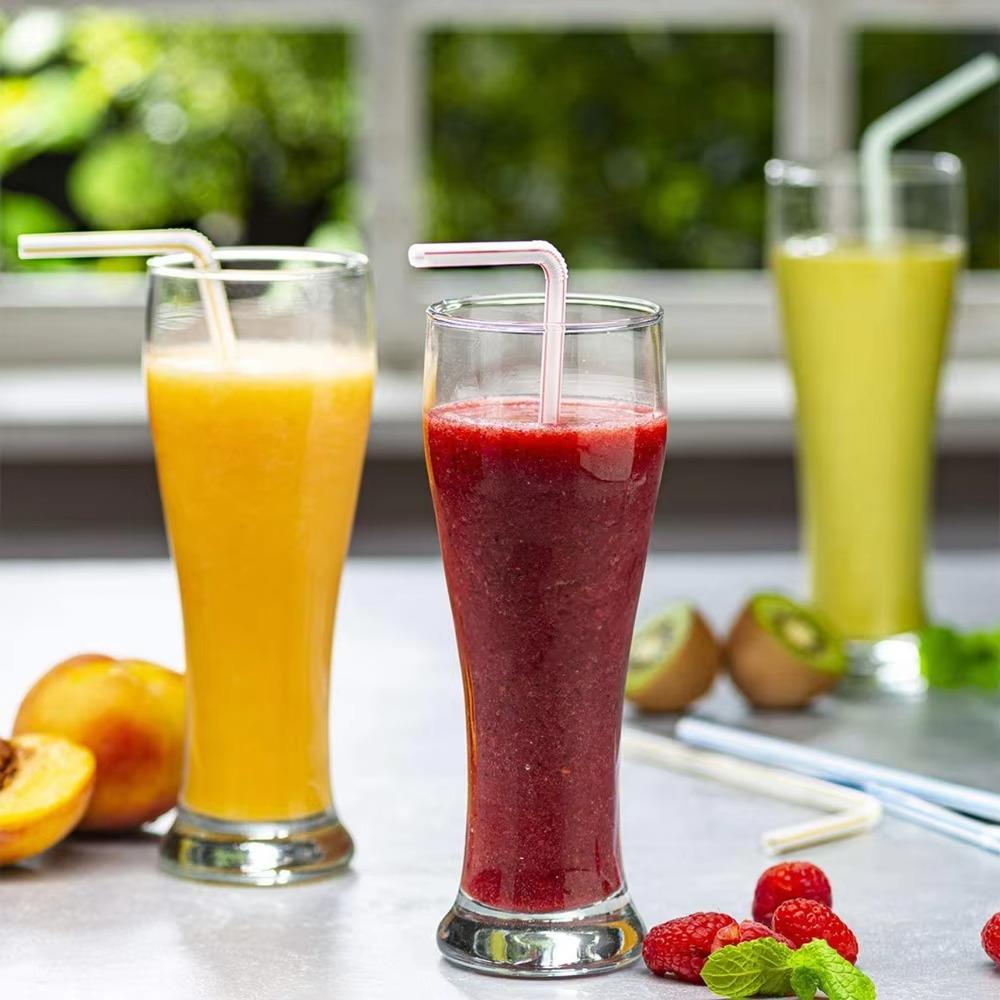 100 PCS Colorful Bendable Straws Disposable Drinking Straws for Milk Tea Party Wedding Bar Supplies Bubble Tea Plastic Rietjes