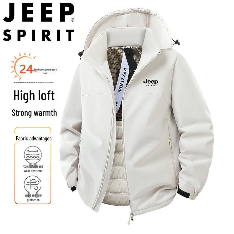 JEEP SPIRIT Men's Detachable Hood Padded Jacket