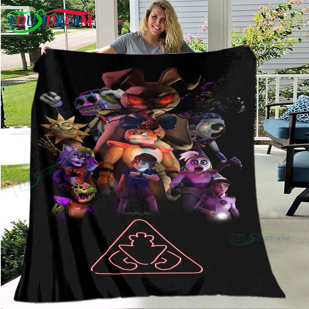 Hot Horror Game Characters Pattern Blanket Flannel Thin Blanket Portable Home Travel Office Lunch Break Blanket Birthday Gift