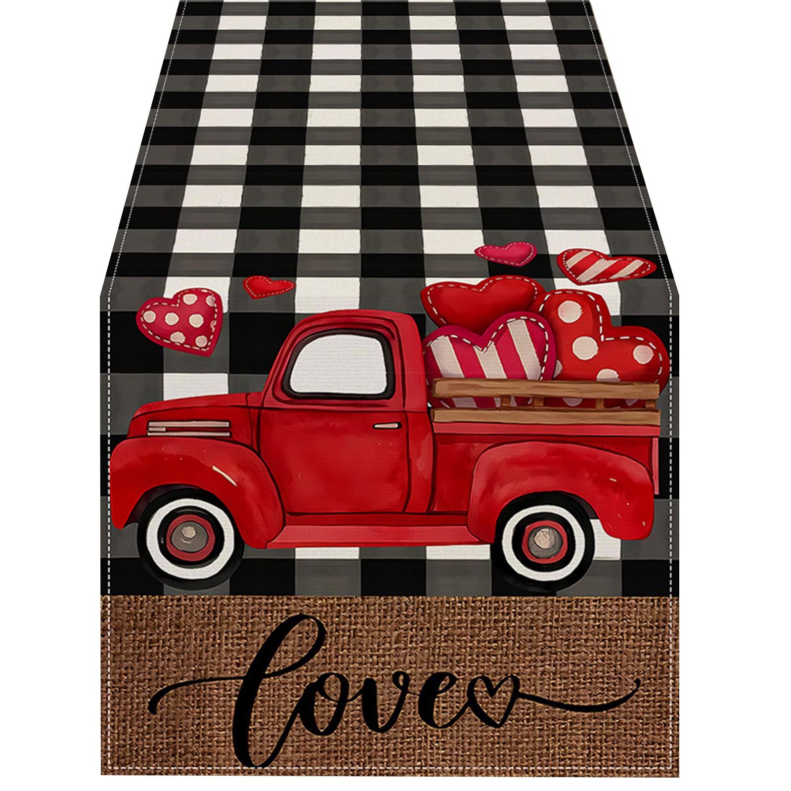 

Rose Linen Table Flag Valentine S Day Table Decoration Tablecloth Cushion Tablecloth Home Fabric One Size