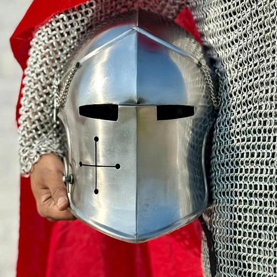 

Шлем Барбута Средневековая Рыцарская Броня Шлем из Мягкой Стали 18 калибра LARP Косплей Костюм на Хэллоуин Шлем Воина Подарок