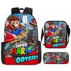 Mary Backpack Brothers Student School Bag Cartoon Anime Backpack Three-Piece Set