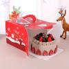 1Pc Christmas Paper Folding 4/6/8 Inch Children Birthday Cartoon Cake Box With Tray Baking Dessert Packaging Xmas Party Gift