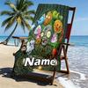 Custom Name Personalized Plants VS Zombies Print Beach Towel, for Trip Camping Beach Party Home Decor, Birthday Gift for Family & Friends