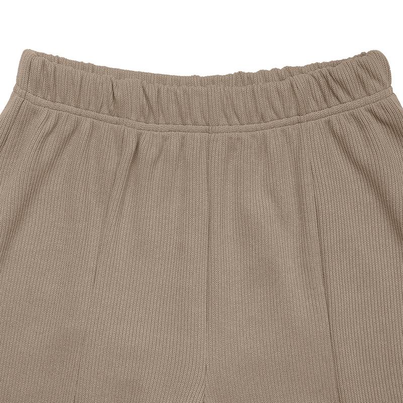 Autumn New Solid Color Slit Straight Leg Pants for Women's Daily Versatile Basic Casual Pants